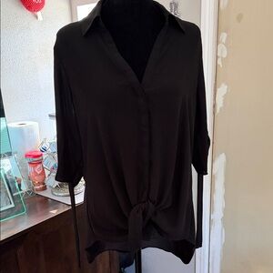 Express Black Button Down Women's Shirt